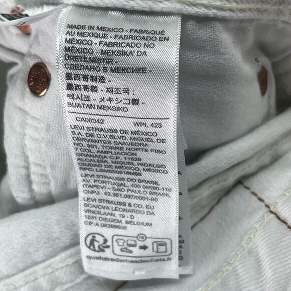 Levi's‎ 501 Jeans Men's Size 35 x 30 White Denim Button Fly Straight Leg - Picture 7 of 9